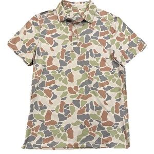 BURLEBO Camouflage Camo Perforamce Polo Shirt Men’s Small